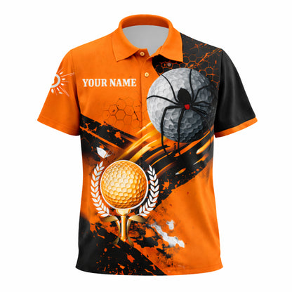 Custom Name Team Spider Golf Polo Shirt for Men