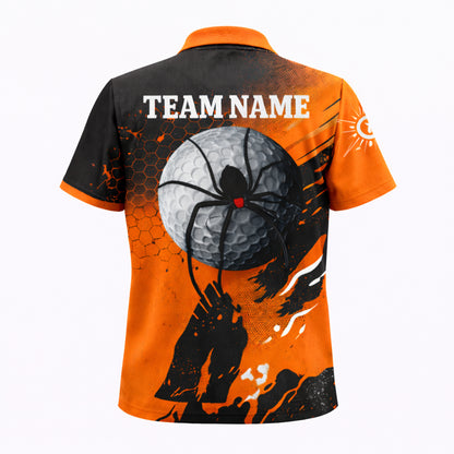 Custom Name Team Spider Golf Polo Shirt for Men