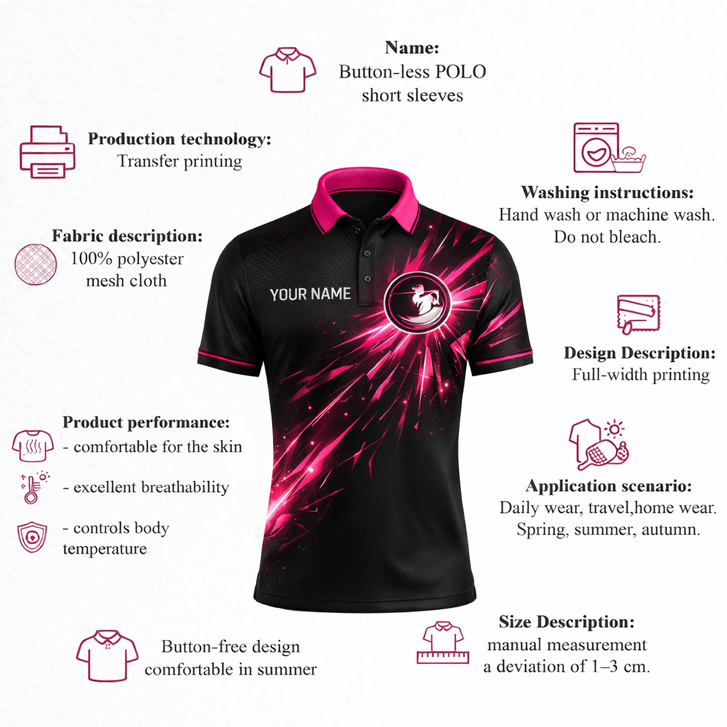 Men's Personalized Horse Racing Polo Shirt