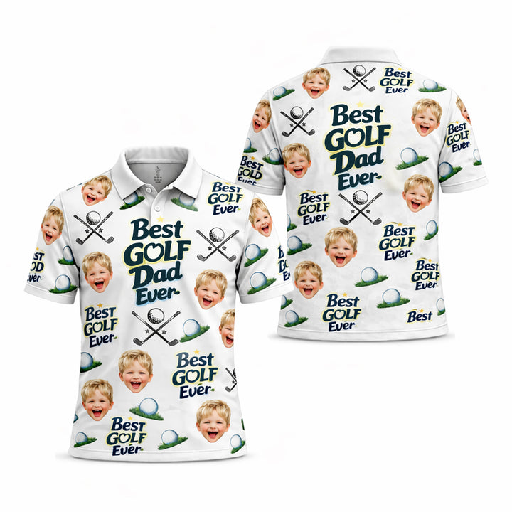 Personalized Golf Polo Shirt Custom Photo Face Dad