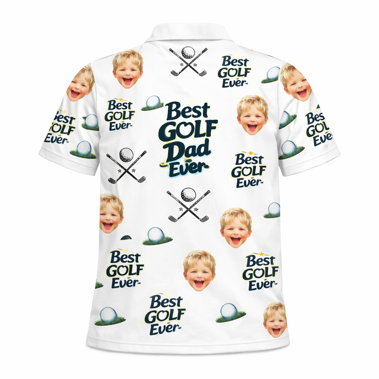 Personalized Golf Polo Shirt Custom Photo Face Dad
