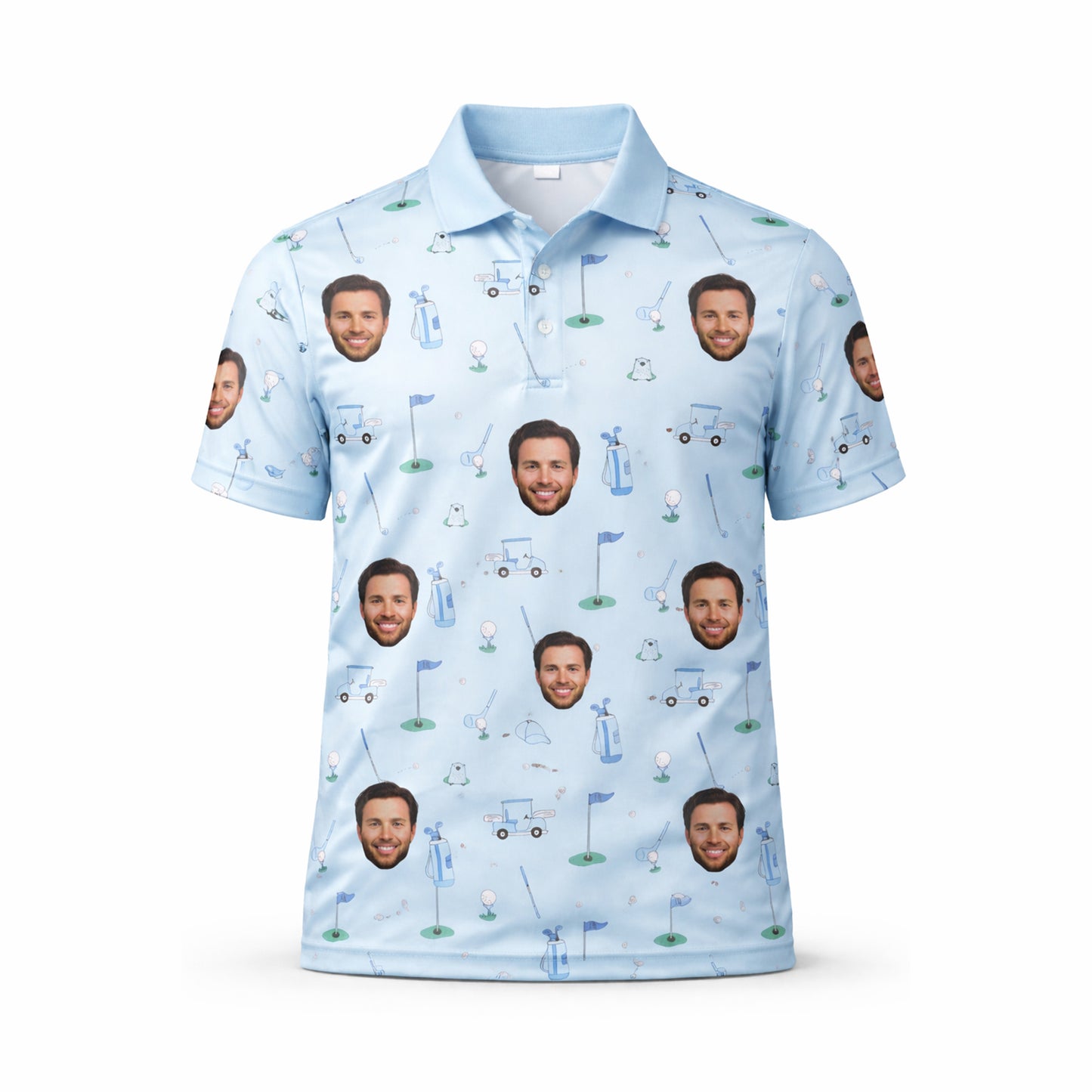 Custom Photo Golf Polo Shirt Personalized Face
