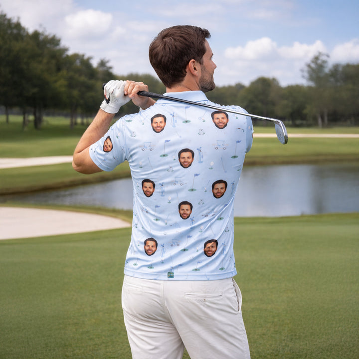Custom Photo Golf Polo Shirt Personalized Face
