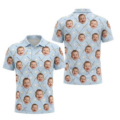 Custom Photo Face Golf Polo Shirt Baby Picture