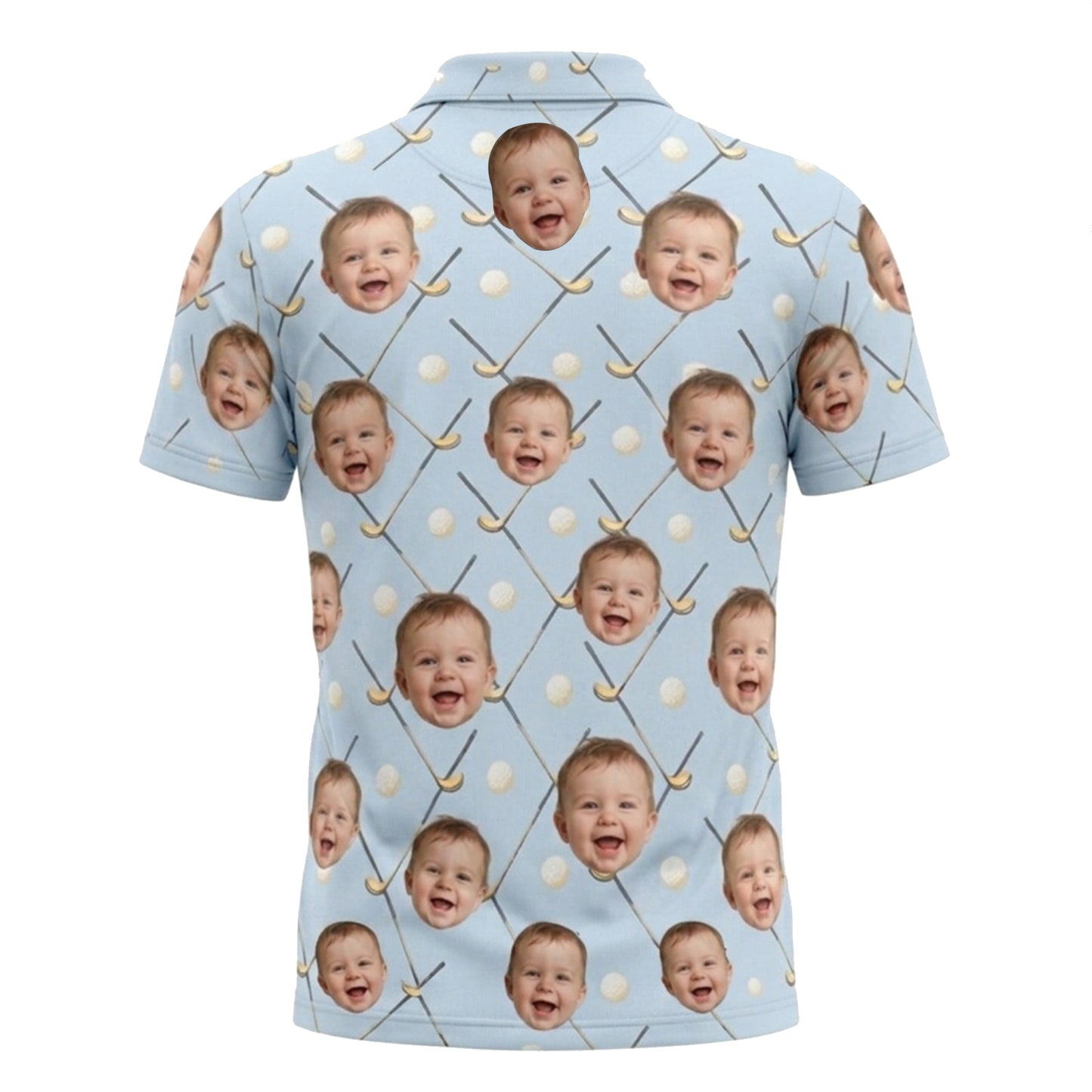 Custom Photo Face Golf Polo Shirt Baby Picture