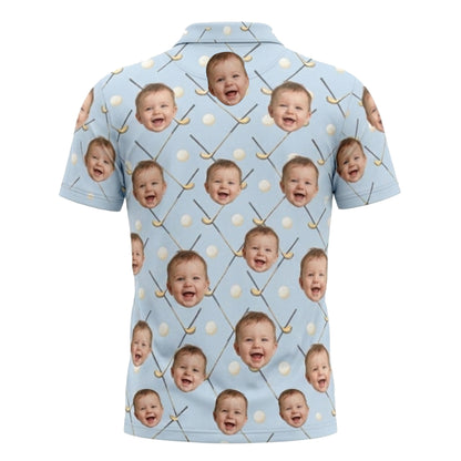Custom Photo Face Golf Polo Shirt Baby Picture