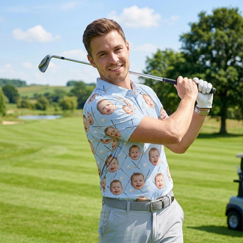 Custom Photo Face Golf Polo Shirt Baby Picture