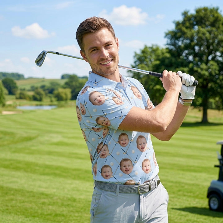 Custom Photo Face Golf Polo Shirt Baby Picture