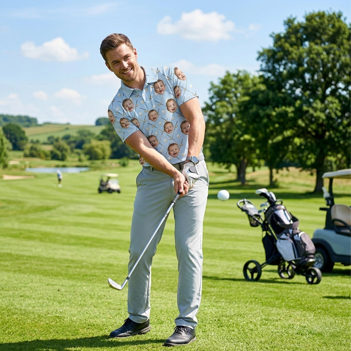 Custom Photo Face Golf Polo Shirt Baby Picture