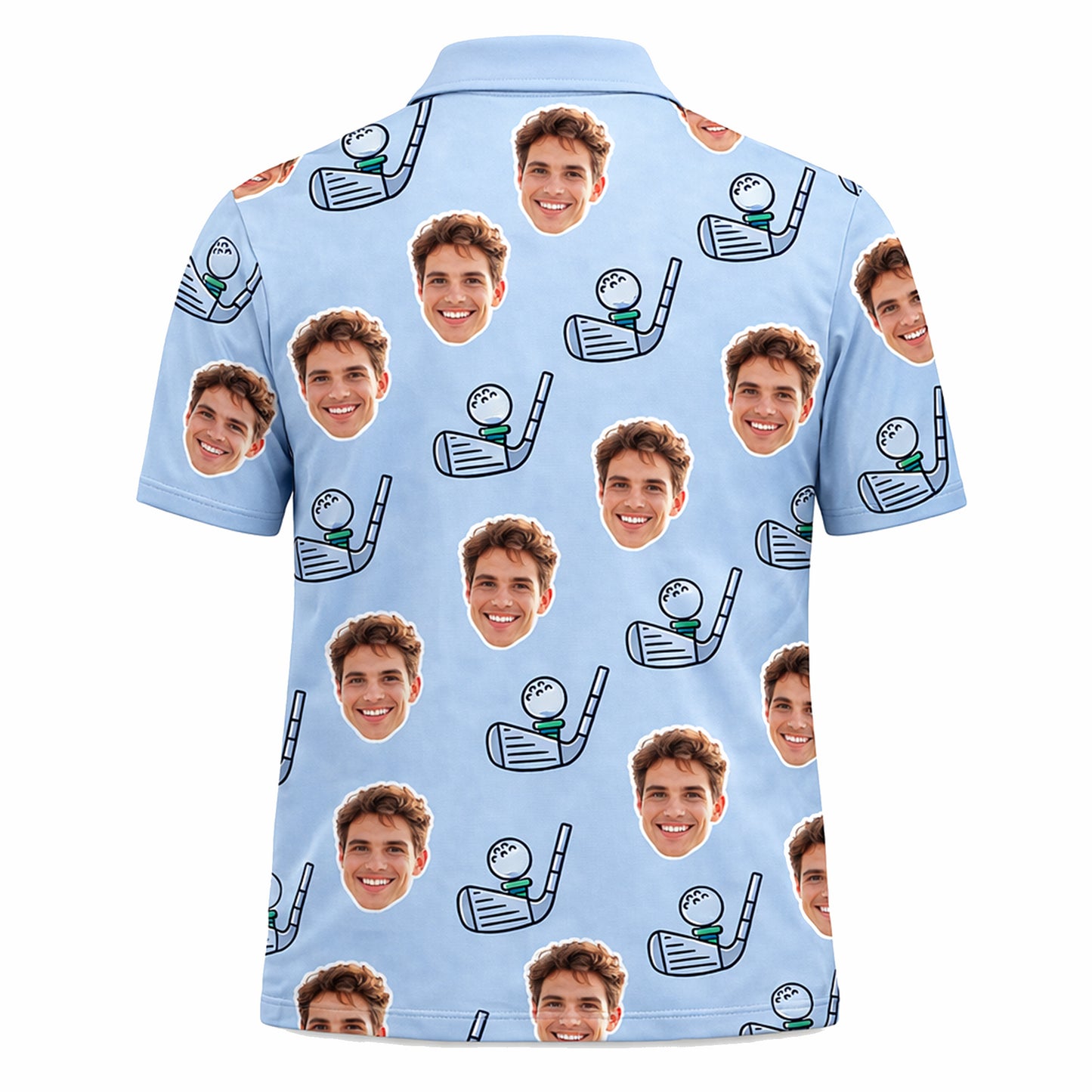 Custom Photo Face Golf Polo Shirt for Men