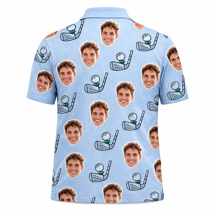 Custom Photo Face Golf Polo Shirt for Men