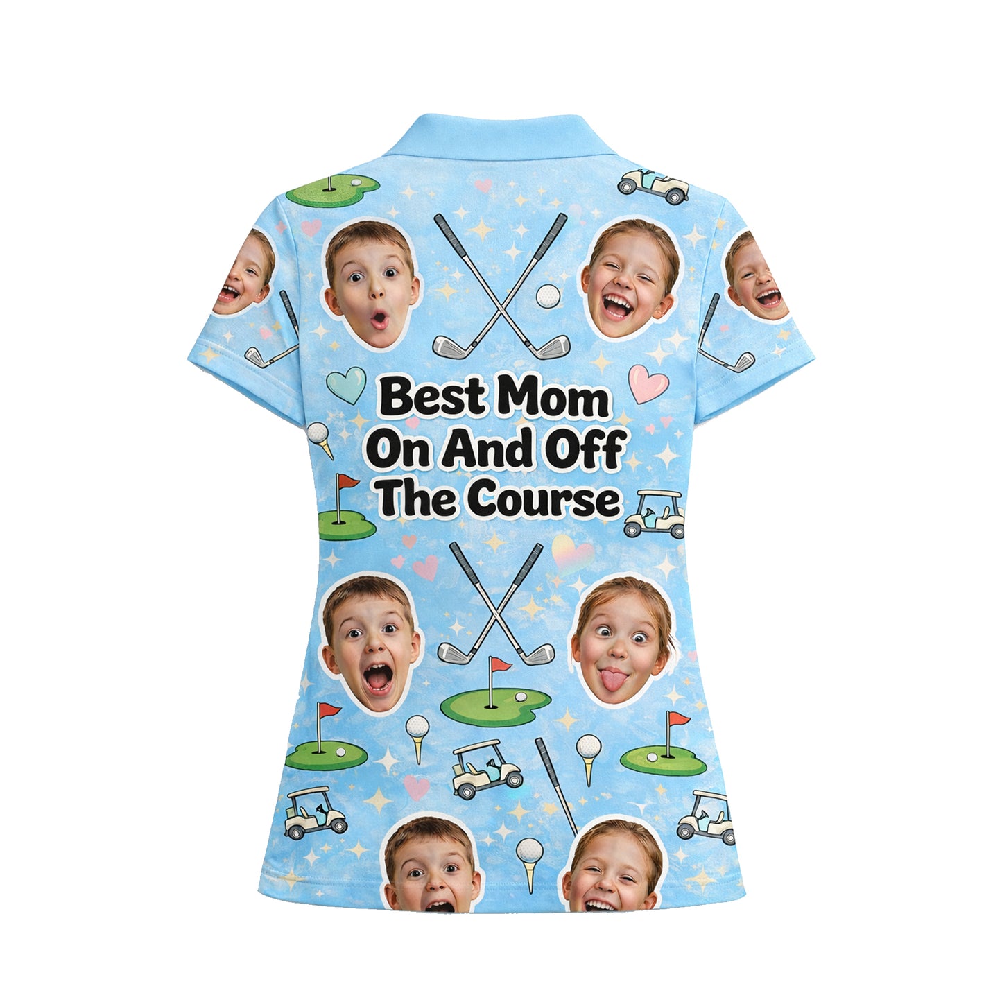 Best Mom On And Off The Course Custom Photo Polo