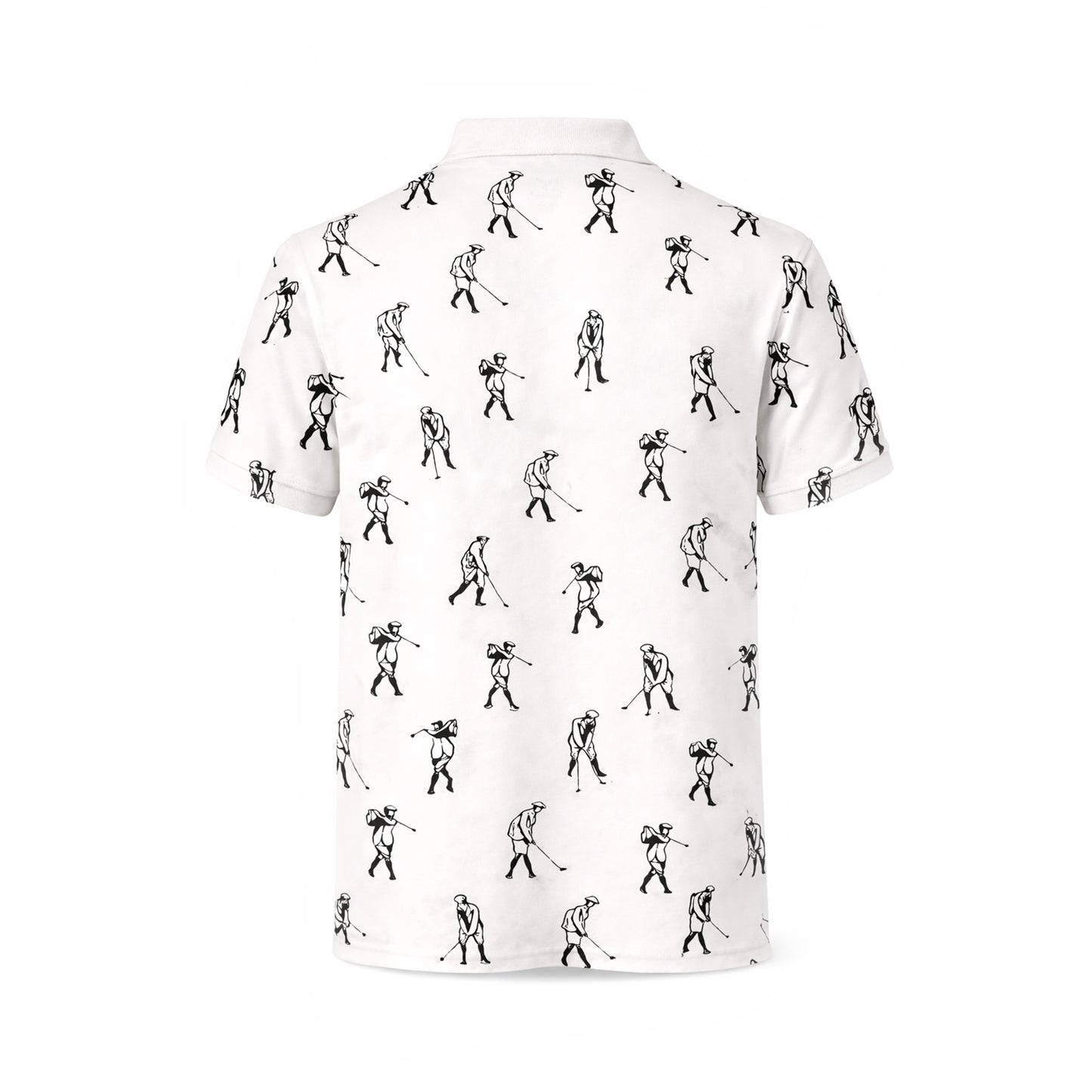 Custom Name Golf Club Vintage Print White Polo Shirt