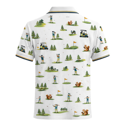 Custom Golf Club Name Watercolor Polo Shirt Men