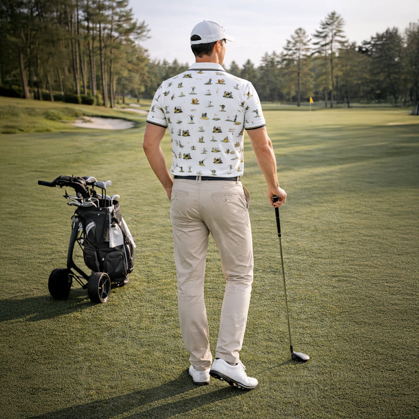 Custom Golf Club Name Watercolor Polo Shirt Men