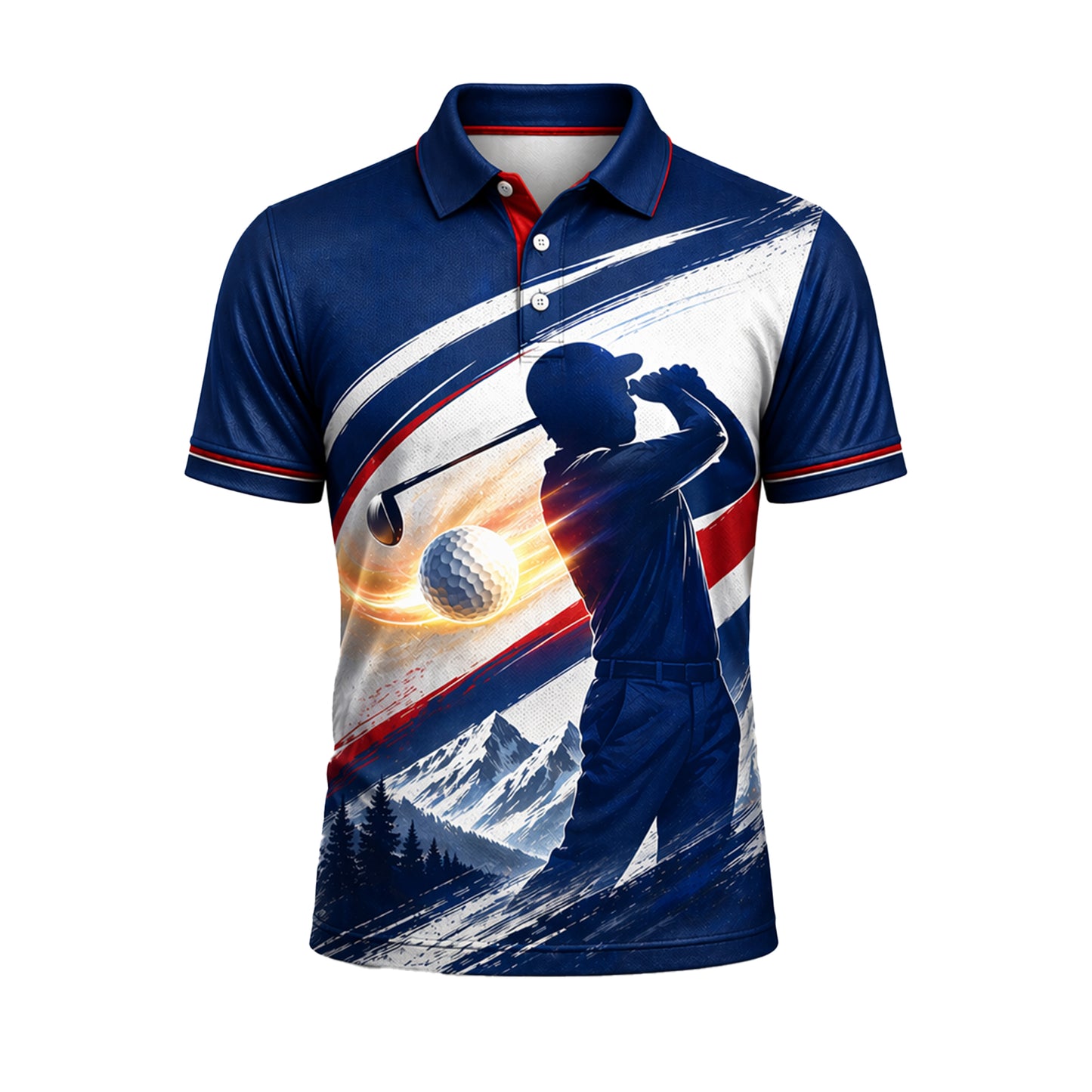 Custom Name Colorado Golfer Mens Polo Navy Blue