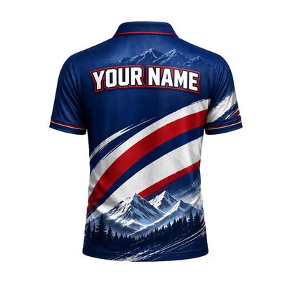 Custom Name Colorado Golfer Mens Polo Navy Blue