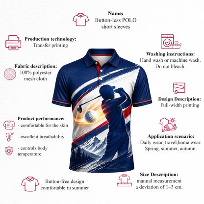 Custom Name Colorado Golfer Mens Polo Navy Blue