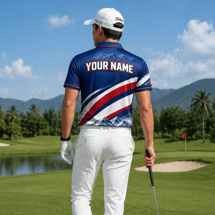 Custom Name Colorado Golfer Mens Polo Navy Blue