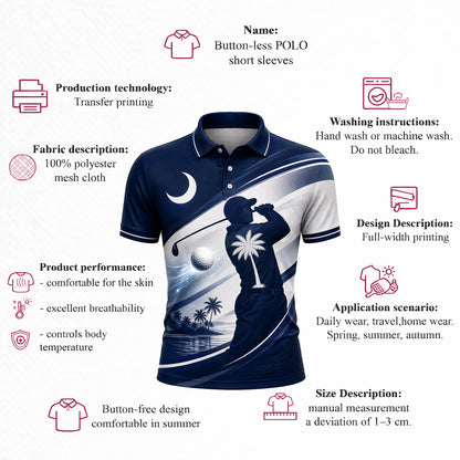 South Carolina Palmetto Moon Golf Polo Shirt Men