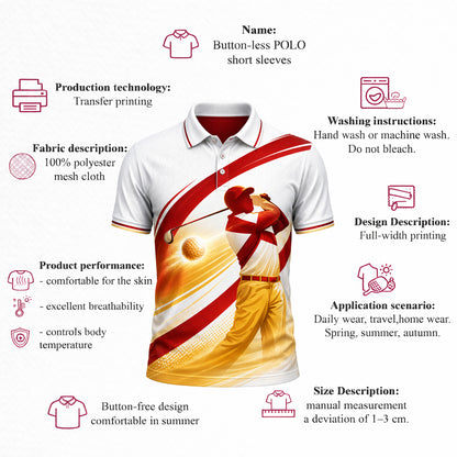 Custom Name Florida Golfer Tropical Palm Polo White Red