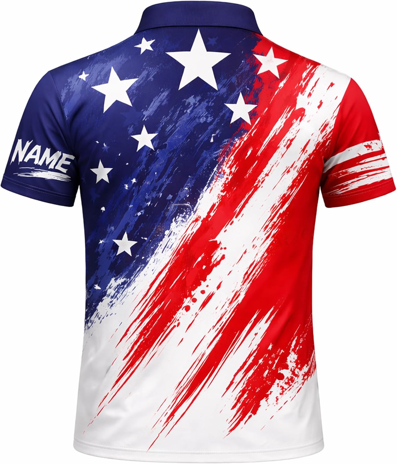 Patriotic Golf Polo Shirt Custom Name USA Flag Golf Shirt Personalized Golf Player Polo All Over Print