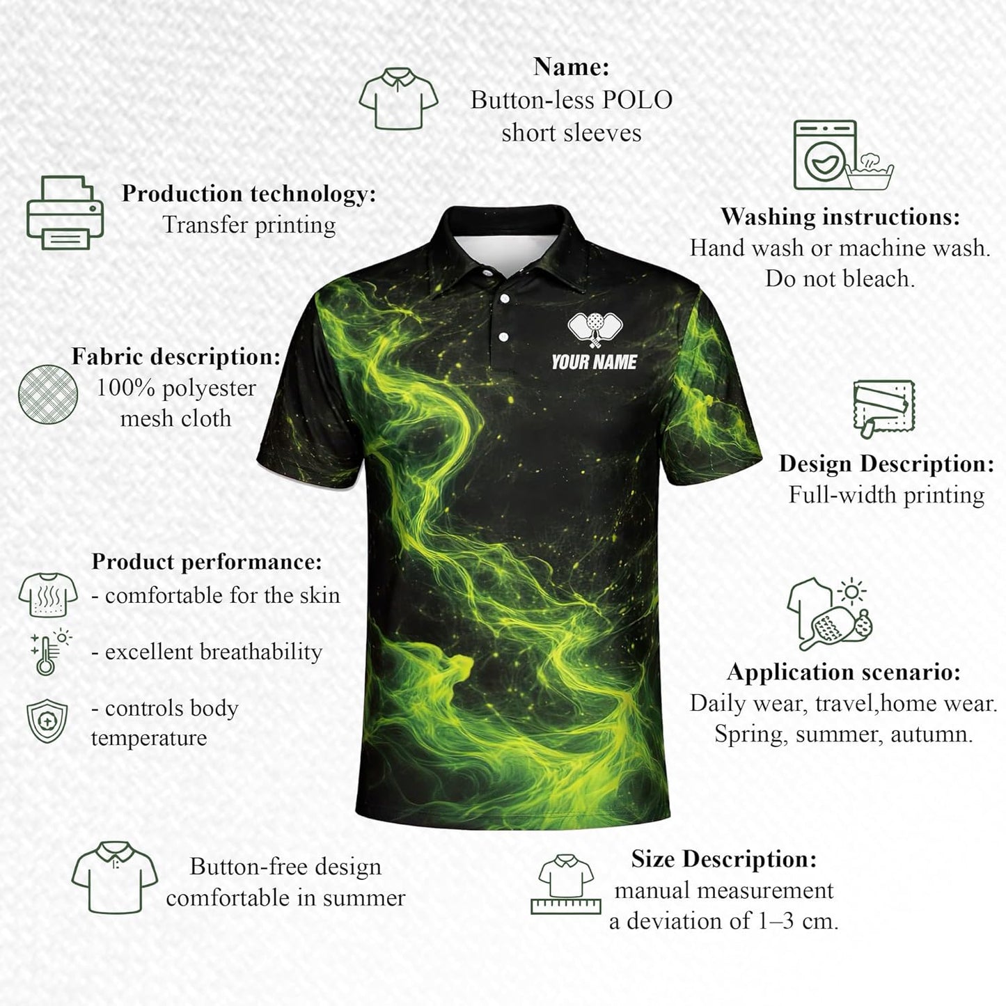 Pickleball Polo Shirt Custom Name Leave It All On The Court Performance Sport Shirt Black