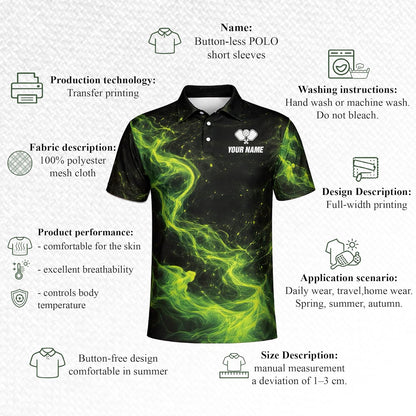 Pickleball Polo Shirt Custom Name Leave It All On The Court Performance Sport Shirt Black