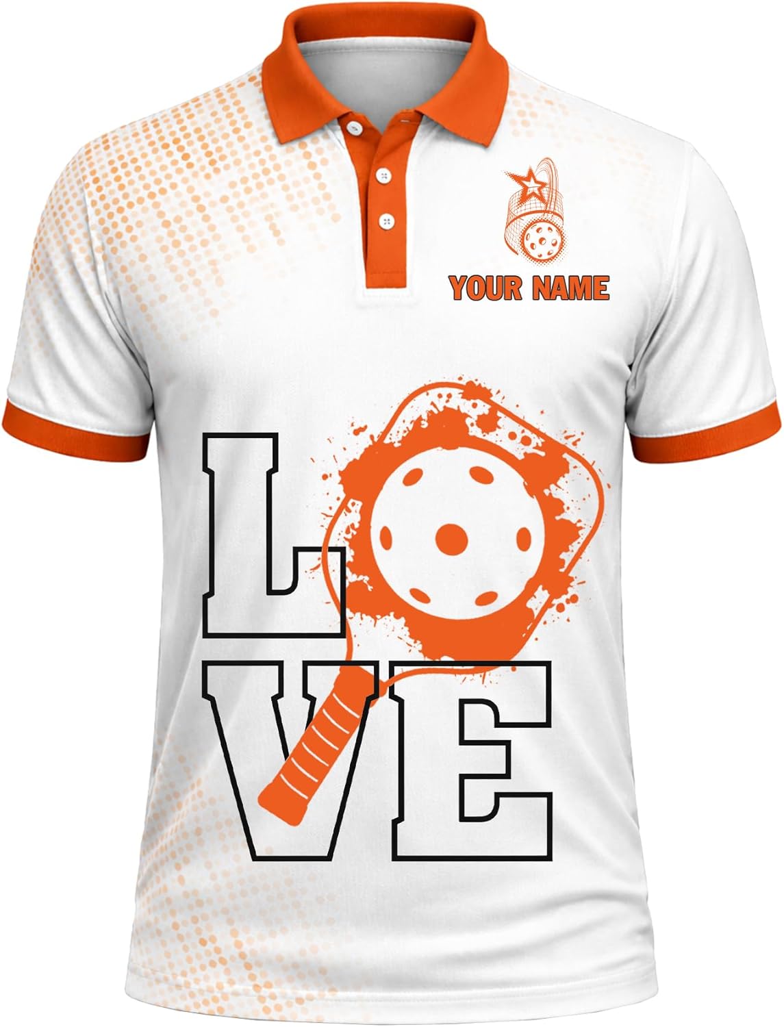Pickleball Polo Shirt Custom Name Love Pickleball Paddle Ball Team Shirt Performance Sport Polo Black