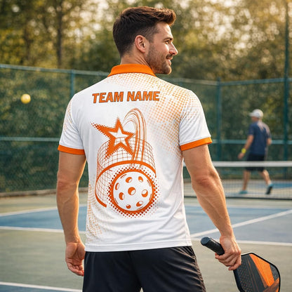 Pickleball Polo Shirt Custom Name Love Pickleball Paddle Ball Team Shirt Performance Sport Polo Black