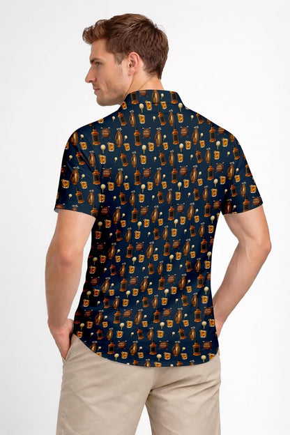 Whiskey Golf Pattern Polo Shirt for Men Women