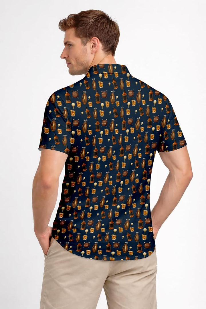 Whiskey Golf Pattern Polo Shirt for Men Women