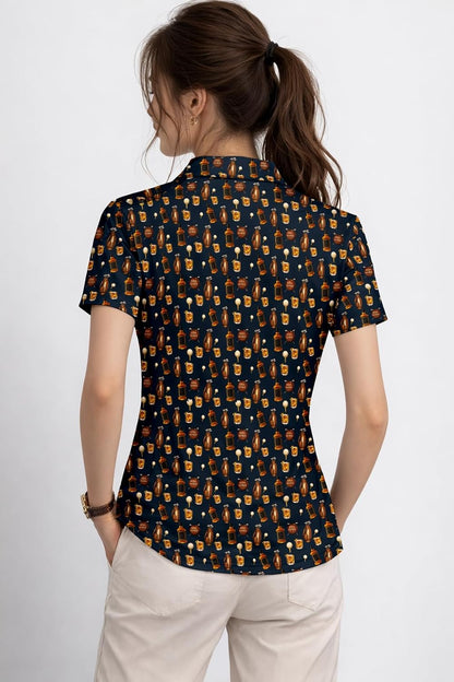 Whiskey Golf Pattern Polo Shirt for Men Women
