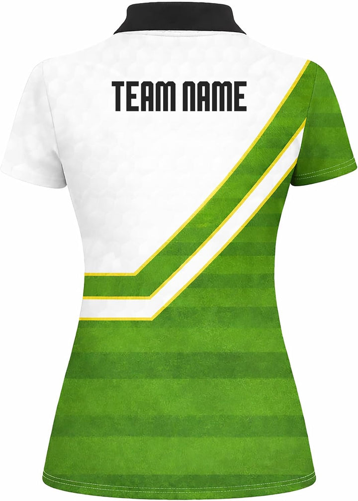 Women Golf Polo Shirt Custom Name Golf Team Shirt Female Golfer Performance Polo Shirt Black
