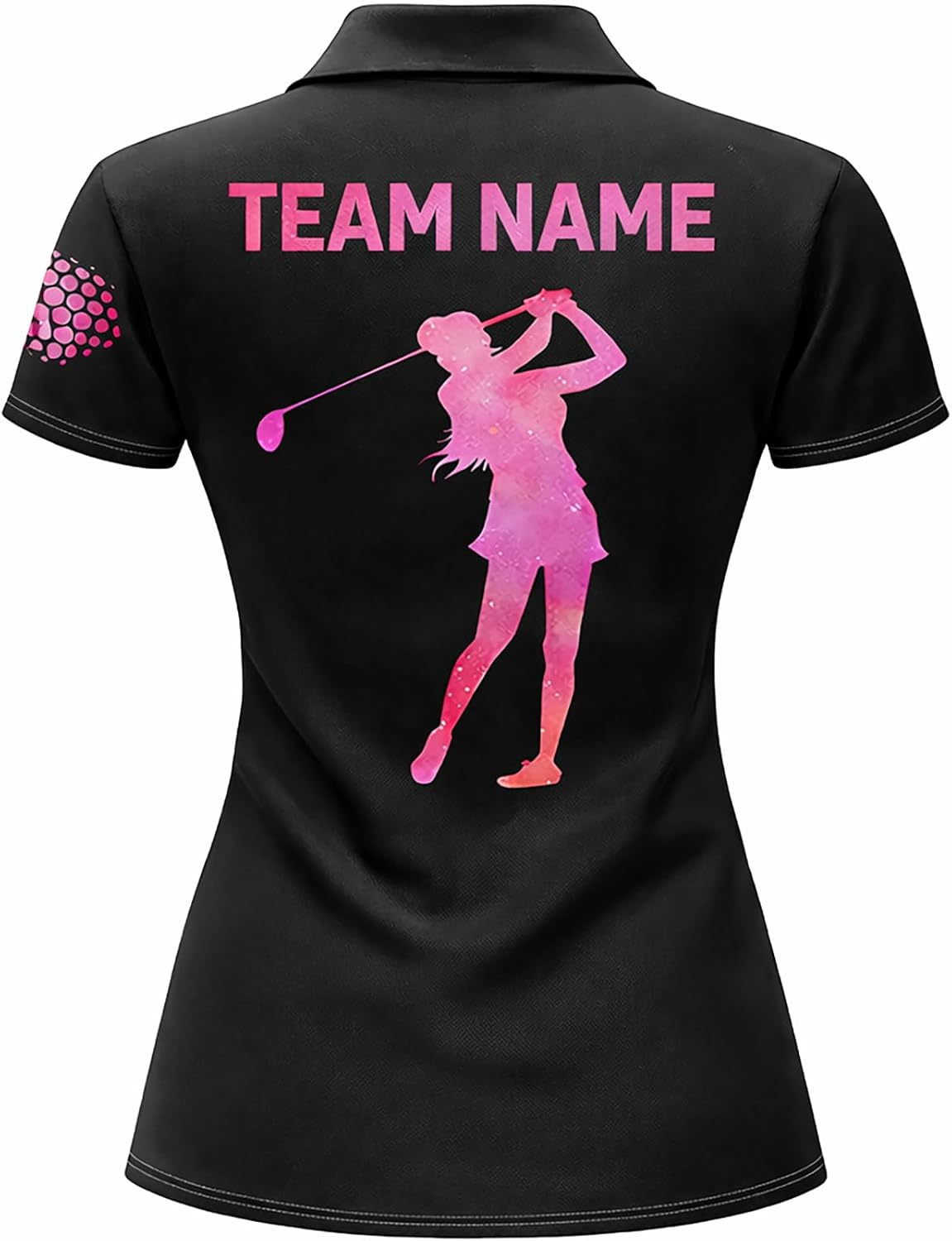 Women Golf Polo Shirt Custom Name Pink Golf Swing Performance Shirt Ladies Golf Team Polo