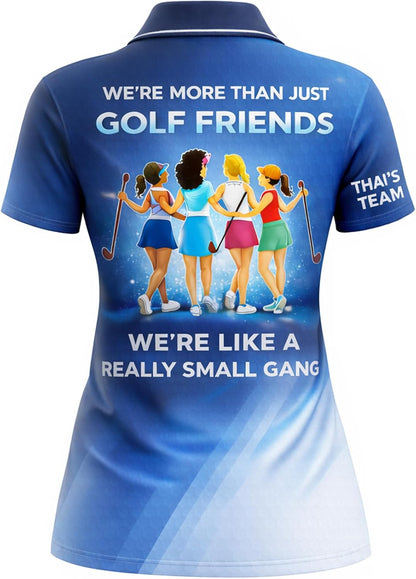 Women Golf Polo Shirt Golf Sisters Club Funny Golf Friends Shirt Blue Performance Polo
