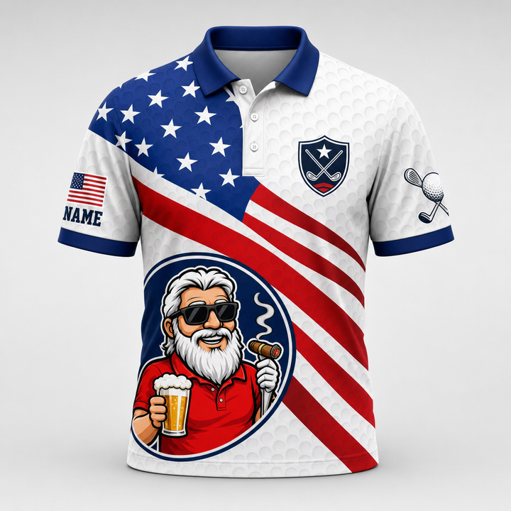 Patriotic Golfer AOP Polo – Personalized Sleeve Name - Hero