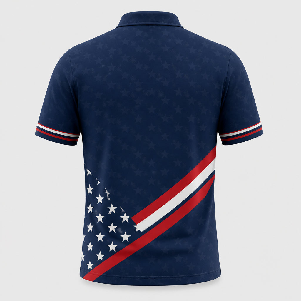 Custom USA Billiards Team Polo – Name & Team - Back view