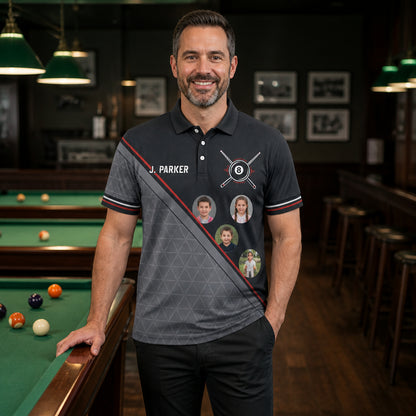 Custom Billiards Team Polo – Player Name + Team Name - Lifestyle 2