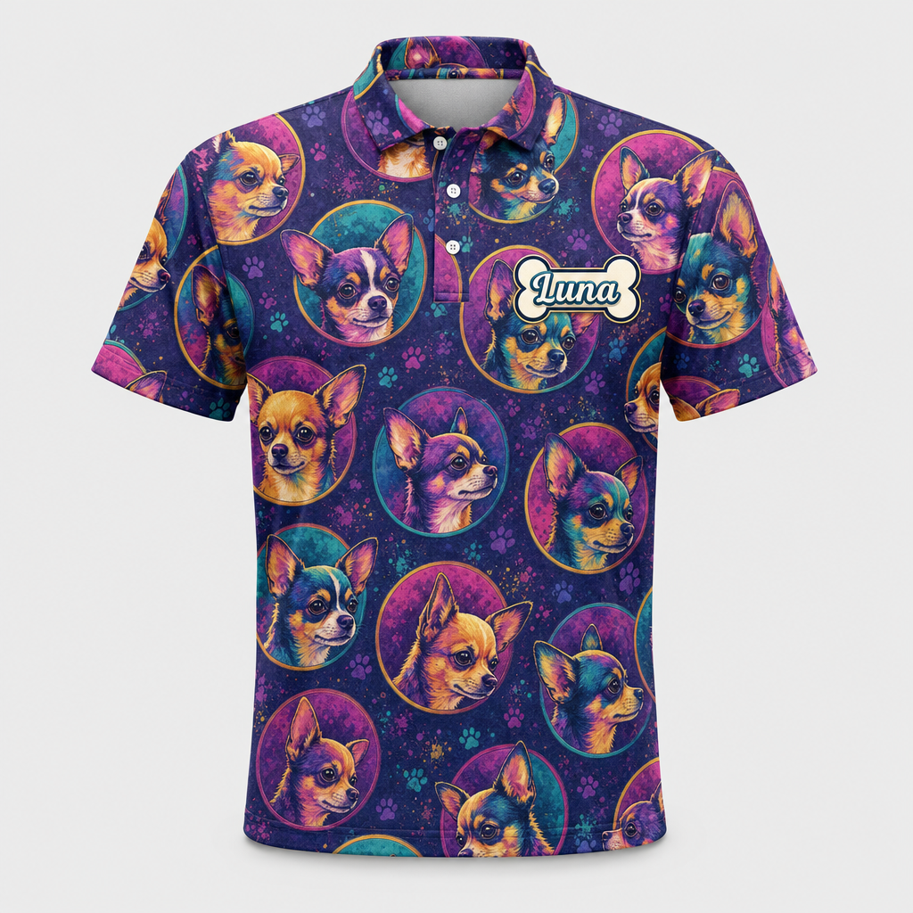 Chihuahua Pop-Art AOP Polo – Custom Name - Personalized Polo shirt - All over printed a45bf61d-1de5-4fe2-a91f-a80c255d886d.png