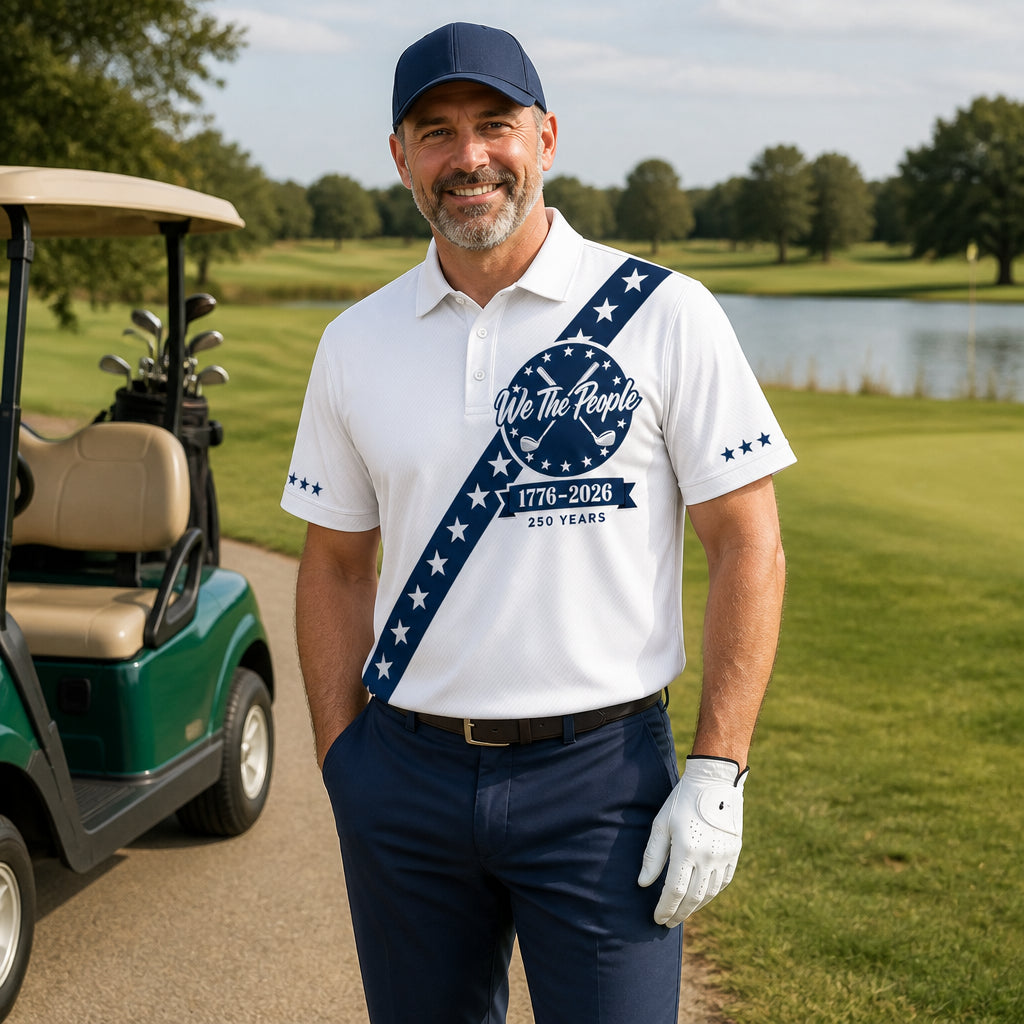 Patriotic Golf 250th Anniversary AOP Polo - Lifestyle 2
