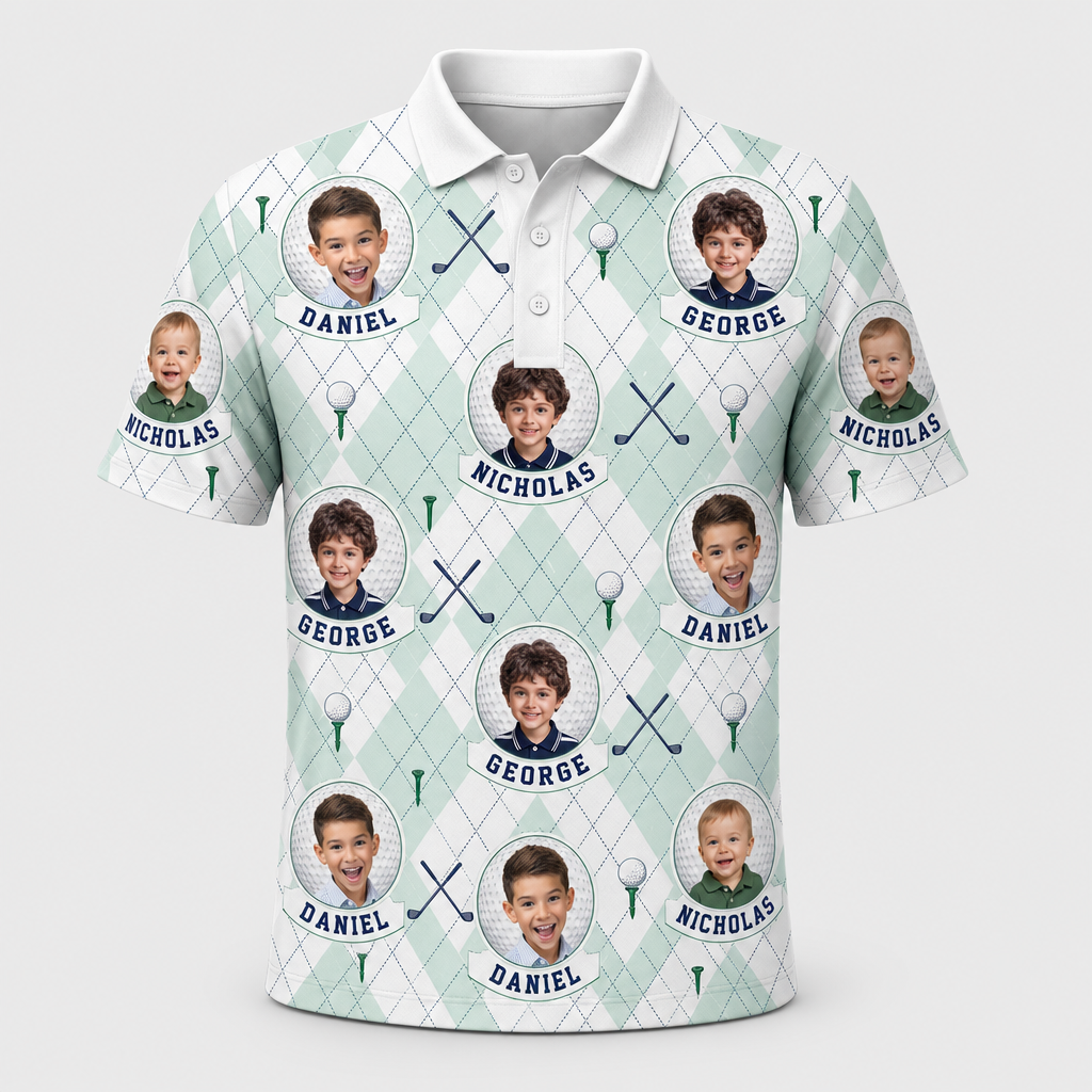 Custom Kids Faces & Names - Personalized Polo shirt - All over printed a74e43df-5b5a-4546-b219-9d6890eeeb88.png