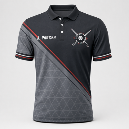 Custom Billiards Team Polo – Player Name + Team Name - Hero