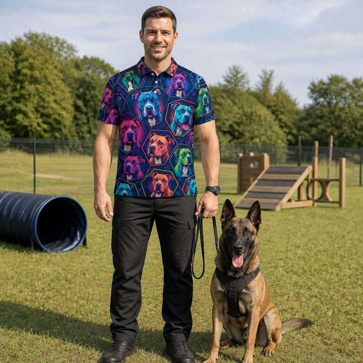 Neon Dog Mosaic AOP Polo — Custom Name - Personalized Polo shirt - All over printed a9690acd-57f6-4f31-b492-85b7148f2482.jpg