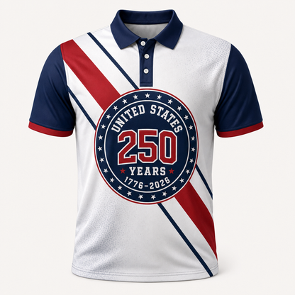 United States 250 Years Polo Shirt (1776–2026) - Hero