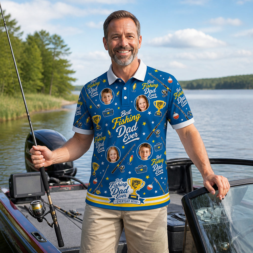 Best Dad Ever Fishing Polo - Lifestyle 1