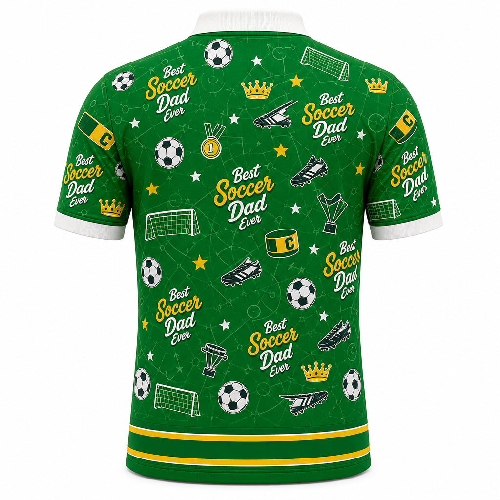 Best Dad Ever Soccer Polo - Back view