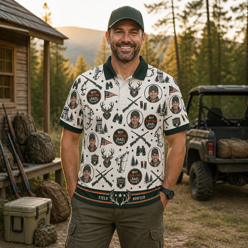Hunting Dad AOP Polo - Lifestyle 1