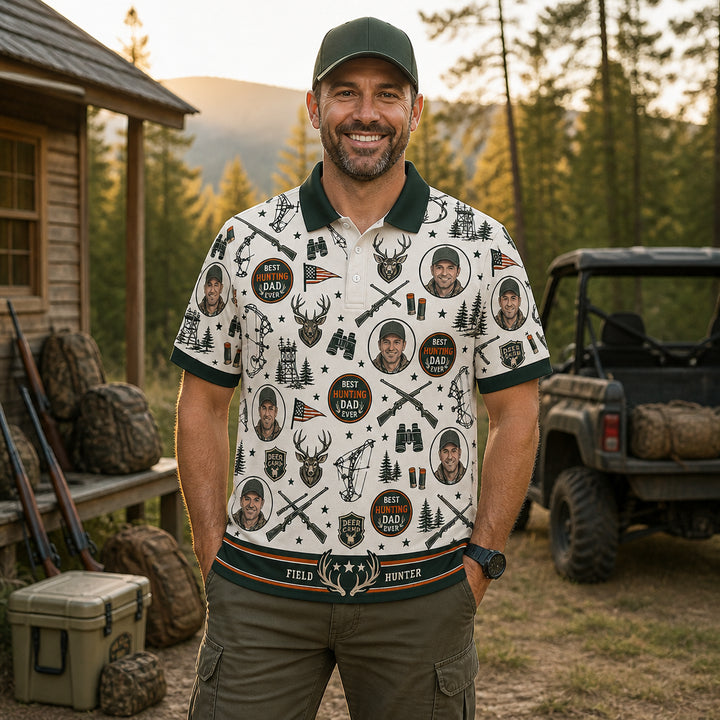 Hunting Dad AOP Polo - Lifestyle 1