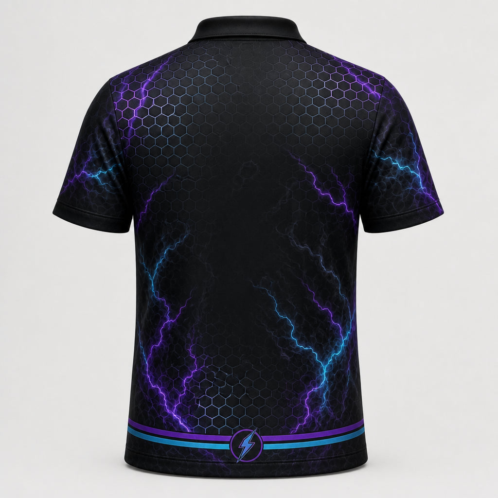 Dragon Bowling Team AOP Polo — Custom Team & Name - Back view